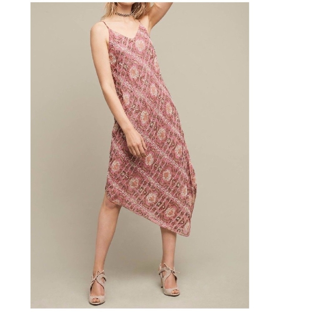 Anthropologie Lilou Beaded Slip Dress  Sz 2 - NWT